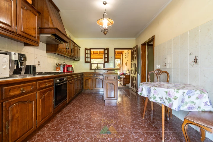 Kitchen with solid wood cabinetry